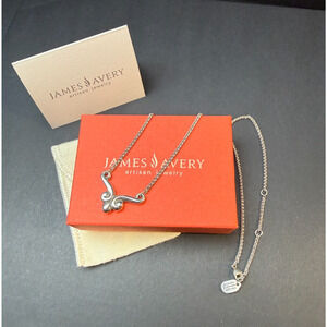 James Avery Retired Scroll Necklace 16” Chain 925 Sterling Adjustable Chain